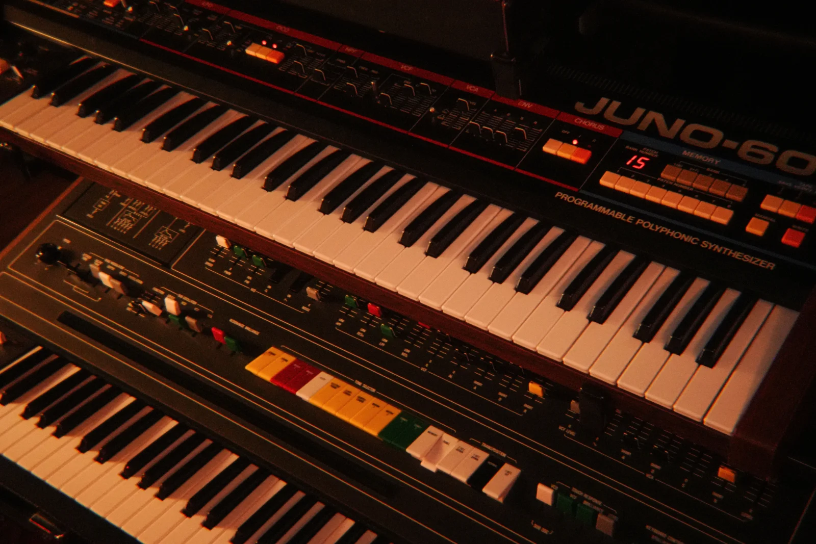 Juno-60 and Yamaha CS-60 in the studio